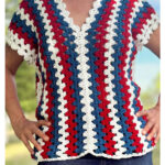 Patriotic Pullover Top Free Crochet Pattern