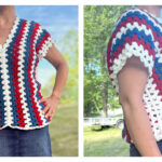 Patriotic Pullover Top Free Crochet Pattern