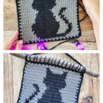 Cat Silhouette Tapestry Free Crochet Pattern