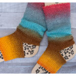 Double Moss Yoga Socks Free Crochet Pattern