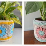 Granny Plant Pot Cover Free Crochet Pattern